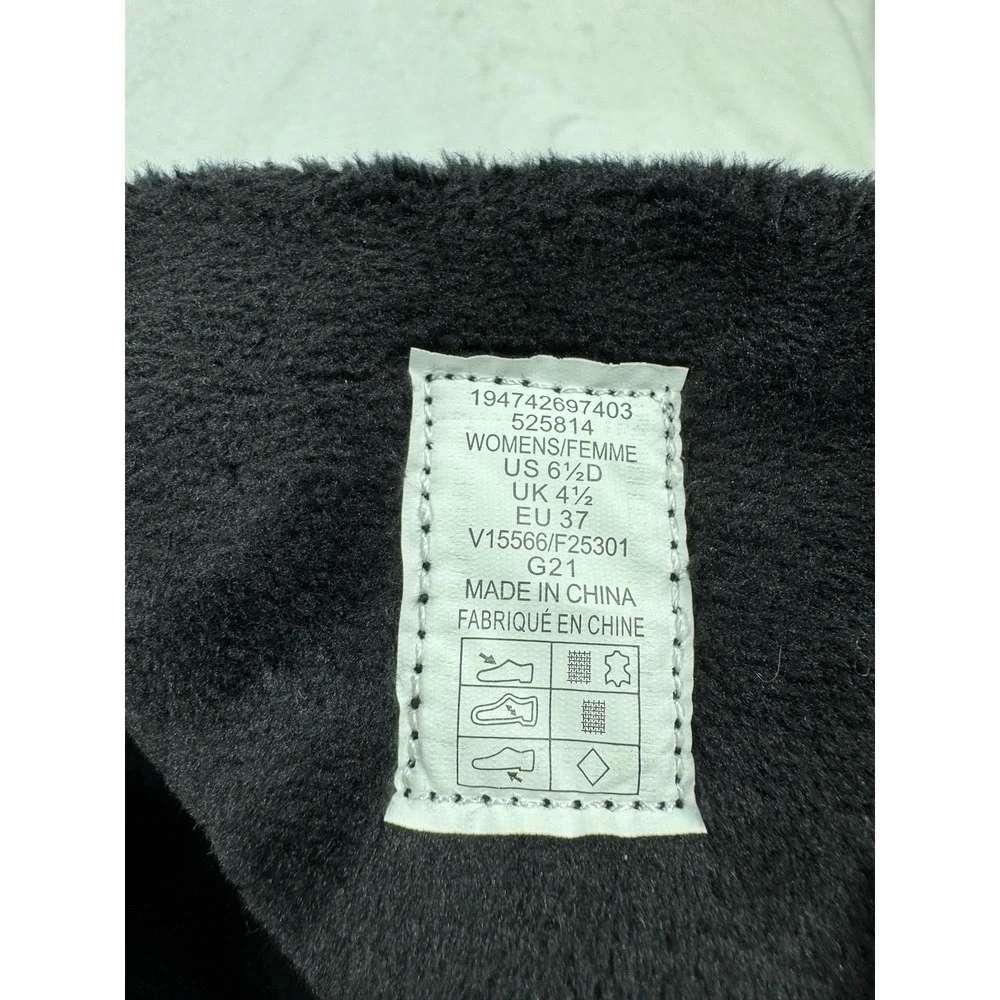 Lands End Thermolite Black Suede & Canvas Fleece Lined Boots‎ Womens Size 6.5